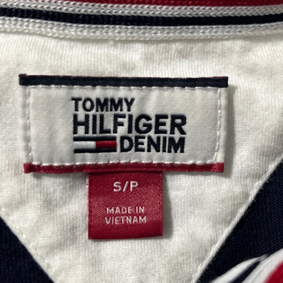 Tommy Hilfiger Rugby Polo Striped Shirt Dress Small Blue White Striped Collared - Picture 8 of 13